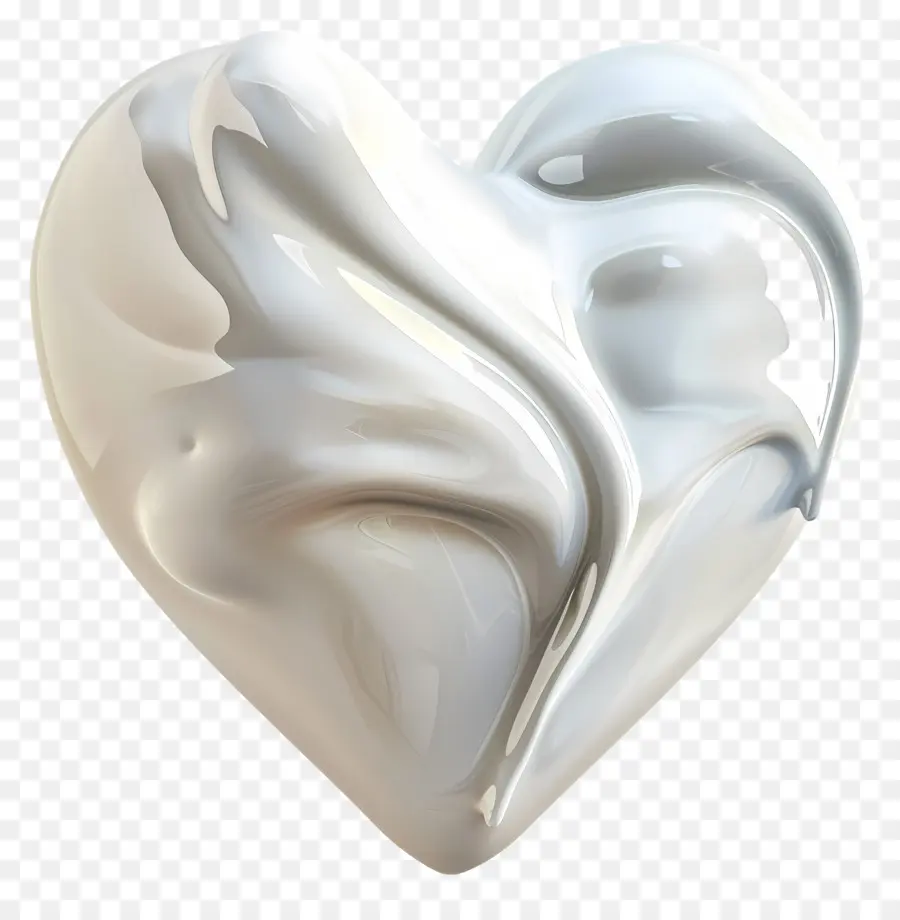 trái tim màu trắng - Tác phẩm điêu khắc hình trái tim màu trắng sang trọng, phức tạp