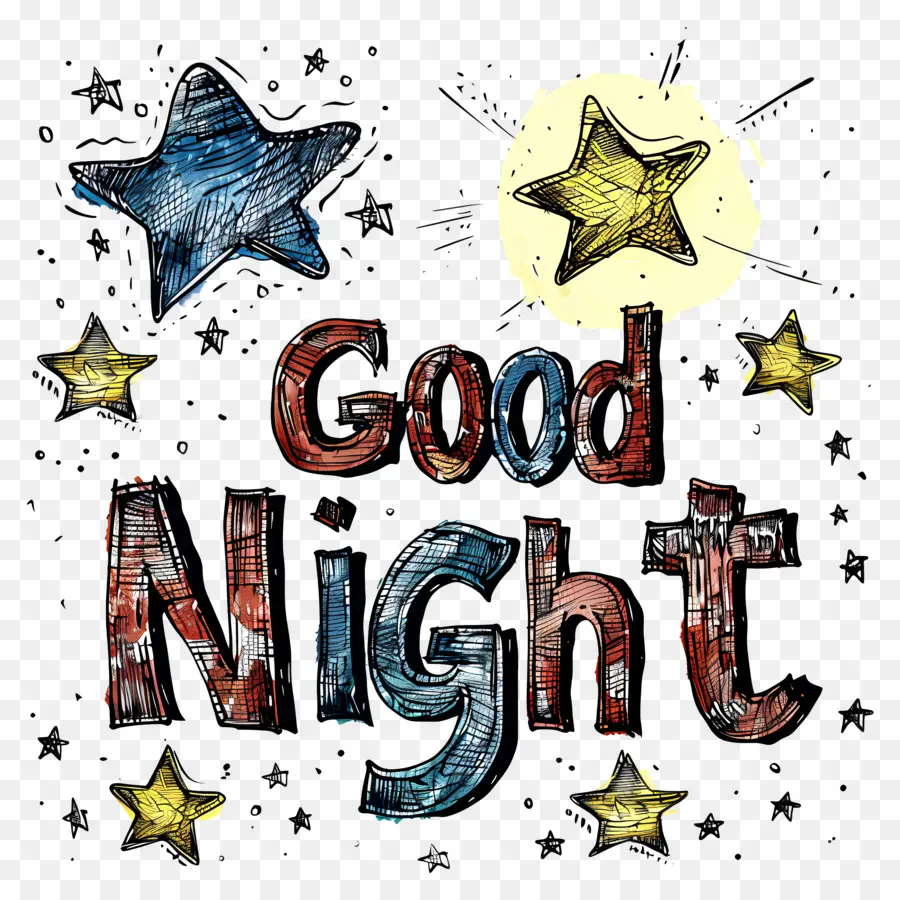 Gute Nacht Nacht Sky Stars Moon Gute Nacht - Nachthimmel mit Sternen und Mond, gute Nacht