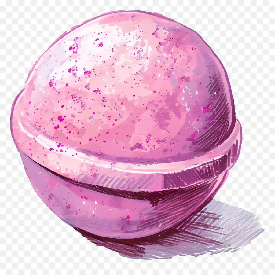 bath bomb pink ball shiny silver plastic resin