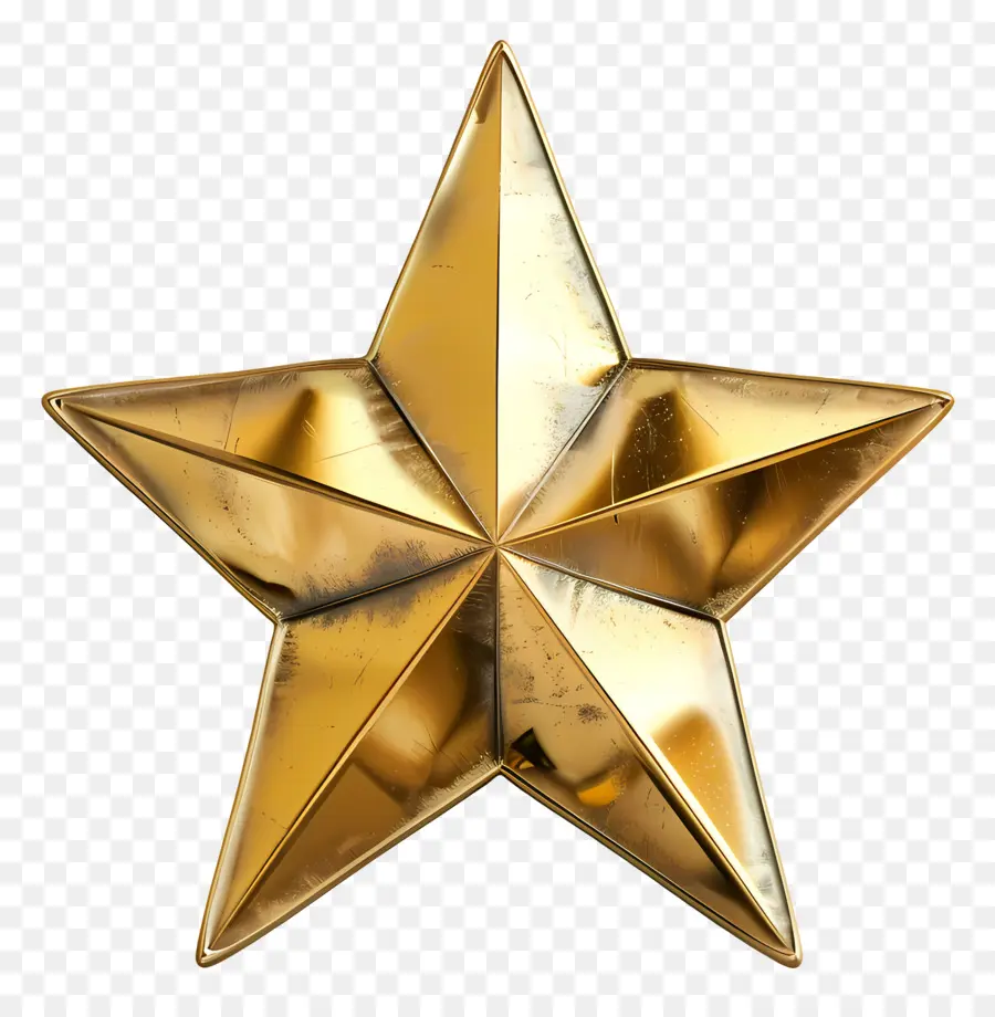 Goldstar - Glänzender Goldstern mit metallischem Finish