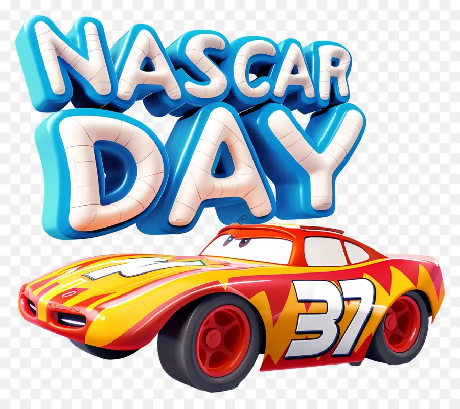 NASCAR Day Racing Car Flames Fire Shaaster - Logo colorato per auto da corsa con fiamme