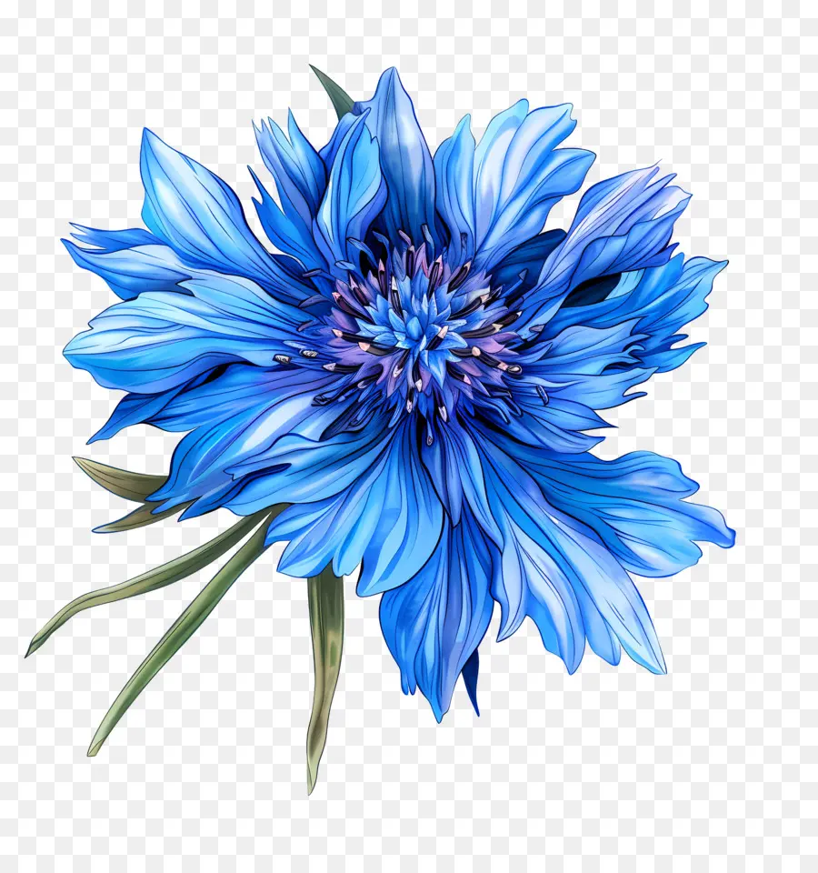 Blaue Blume - Blaue, rosa Blume mit dunklem Hintergrund blühen