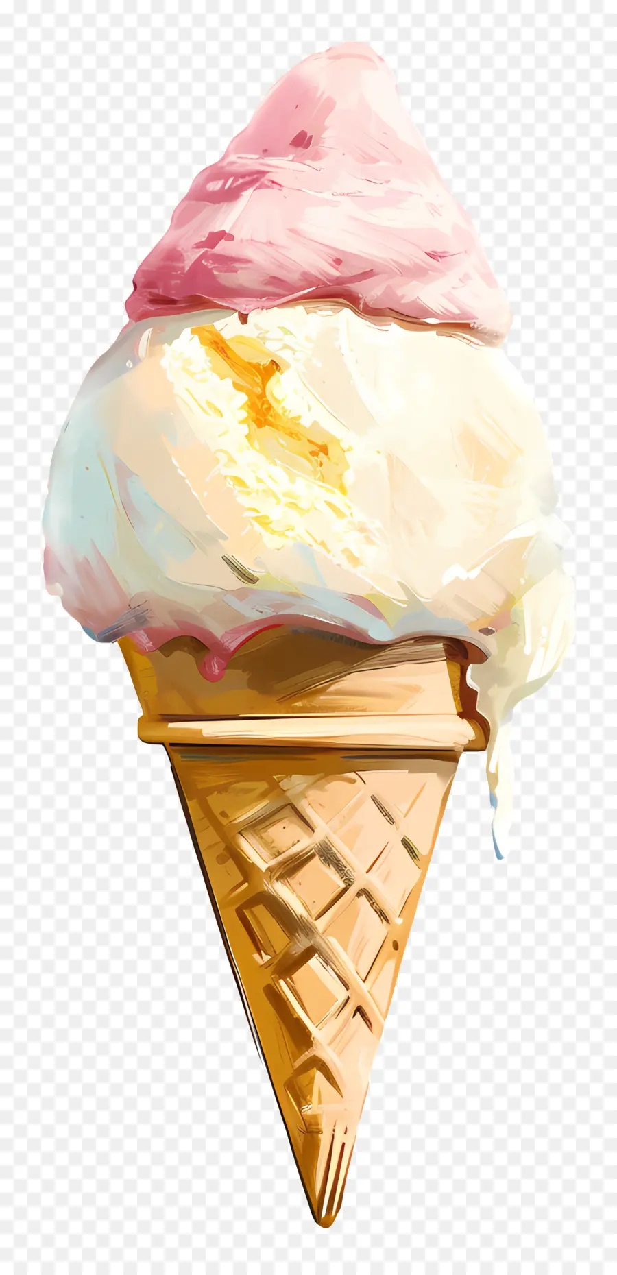 gelato - Cone gelato alla vaniglia colorato su tovagliolo