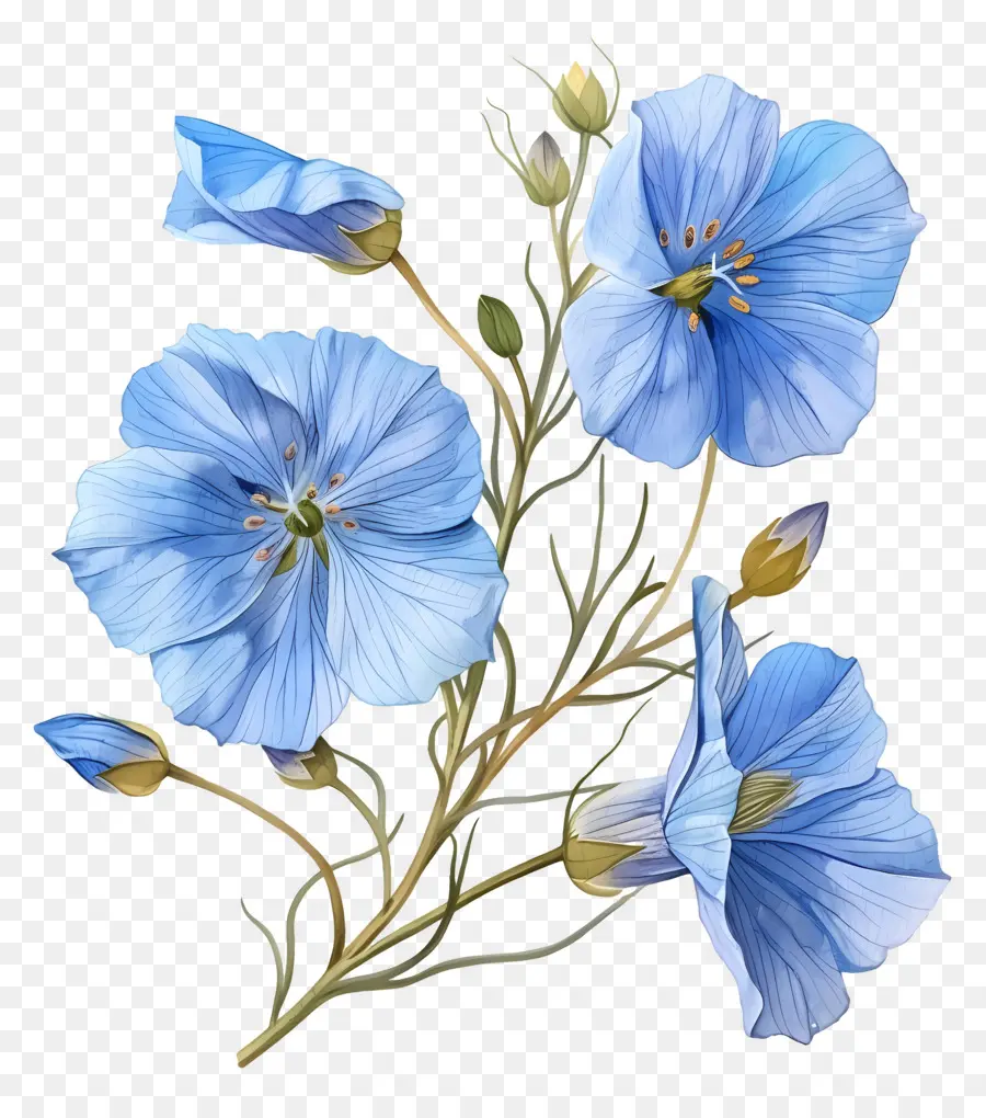 Blaue Blume - Blaue Blume mit gelbem Zentrum auf schwarzem Hintergrund