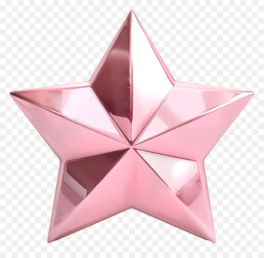 Star Pink Star Star Object Decorazione in metallo Forma rotonda Superficie liscia - Stella in metallo rosa con superficie liscia