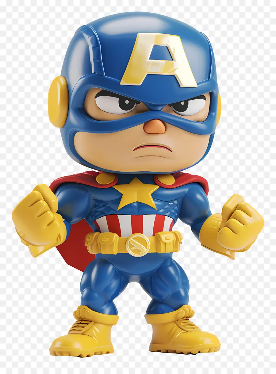 Đội trưởng Mỹ - Bức tượng nhựa Captain America, Trang phục màu xanh và vàng