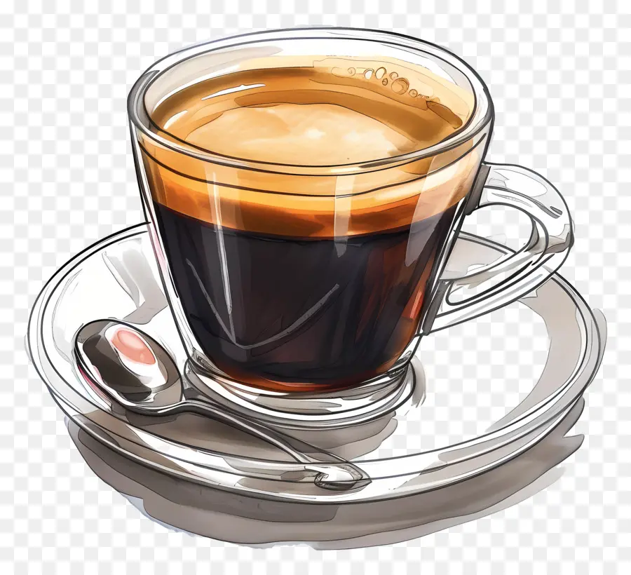 caffè nero - Espresso in Coppa di China con bordo d'oro