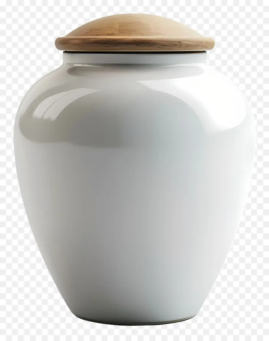 barattolo in ceramica barattolo bianco barattolo in legno arredamento moderno moderno superficie bianca - Barattolo in ceramica bianca con coperchio in legno, design moderno