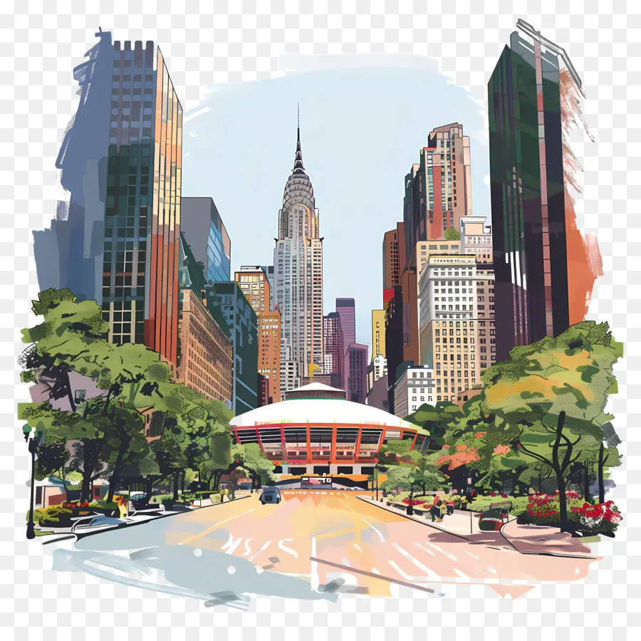 new york - Pittura realistica di New York City Street