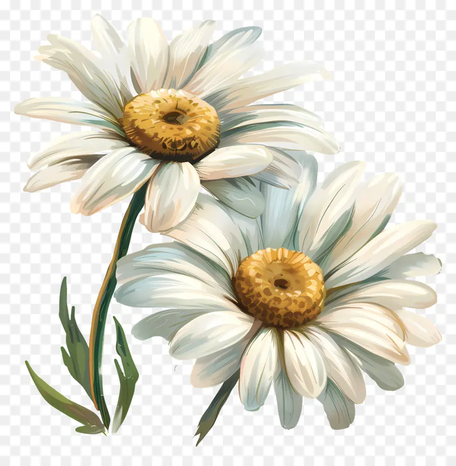 hoa sắp xếp - Hai hoa cúc trắng với các trung tâm vàng