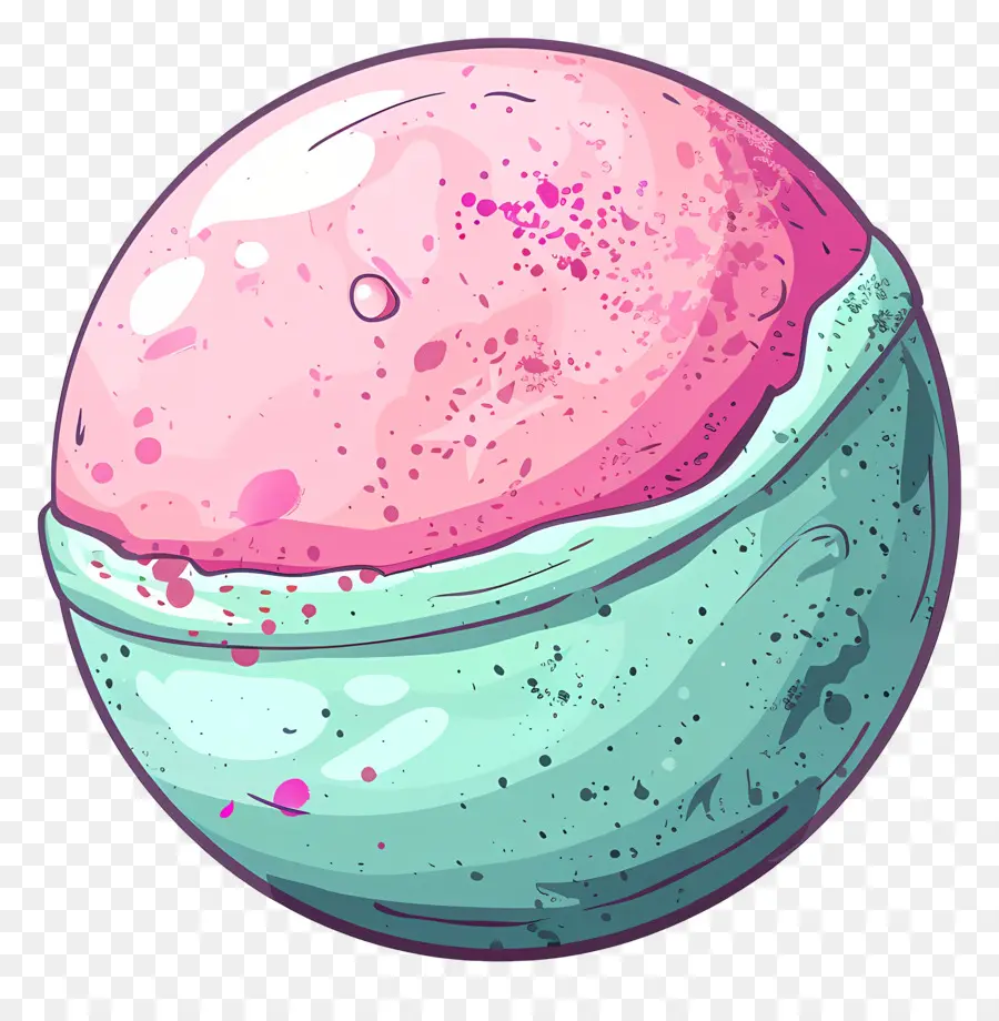 Tắm bom bong bóng bồn tắm màu hồng và màu xanh hoạt hình tập trung - Phòng tắm bong bóng hoạt hình đầy màu sắc với bong bóng