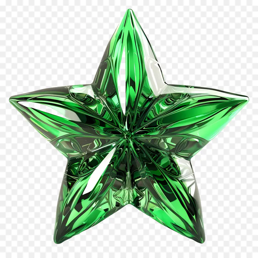 geometrische Formen - Komplexer grüner Stern mit geometrischen Formen