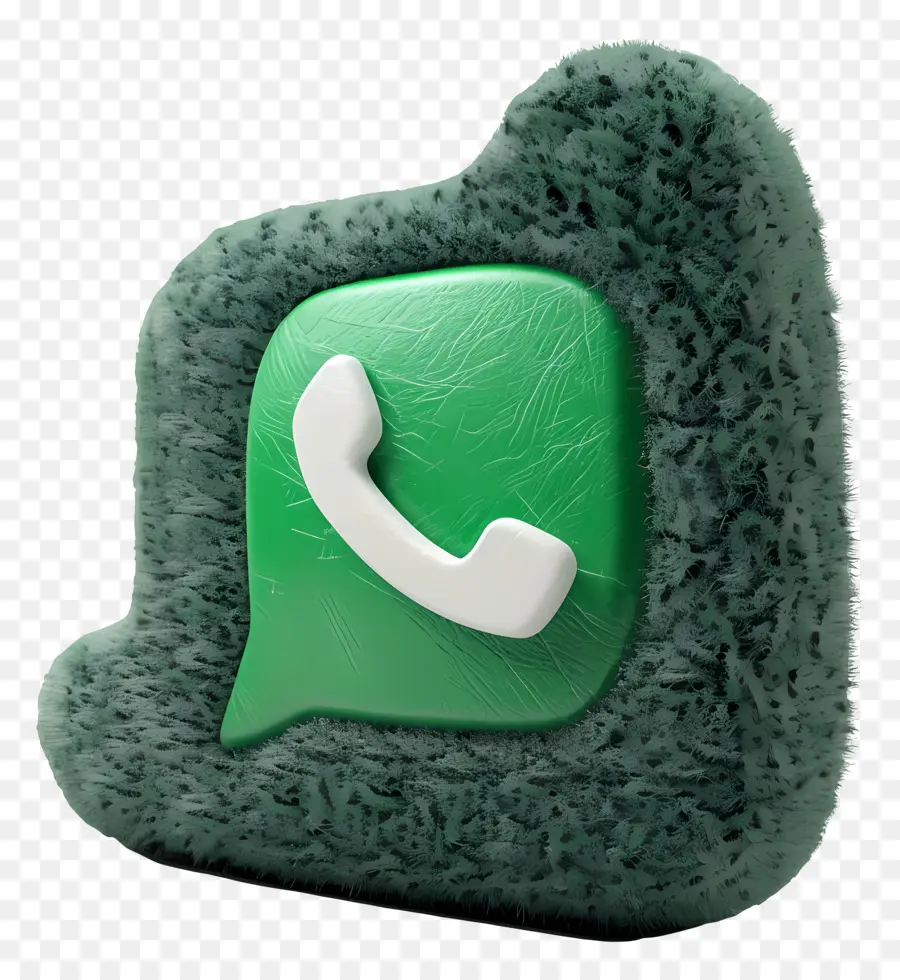 3D Fuzzy Logo Grüne Telefon Hand Haltet Telefon Telefon geformt wie Handtechnologie - Grüner handgeformtes Telefon von Hand gehalten
