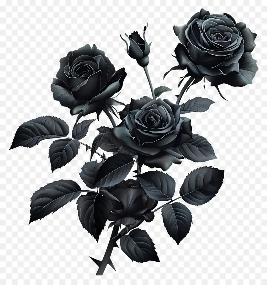 Schwarze Rose - Schwarze Rose in voller Blüte, keine Dornen