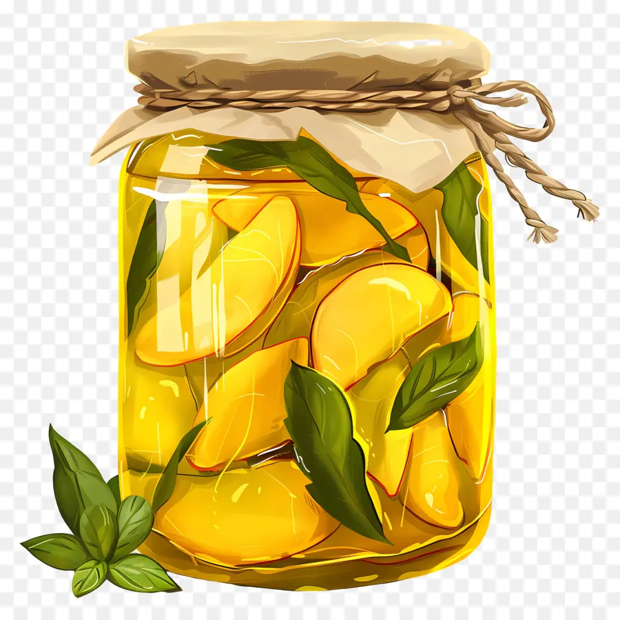 lọ lọ pickle mango pickle lar leT - Lọ thủy tinh với táo thái lát, gậy tre