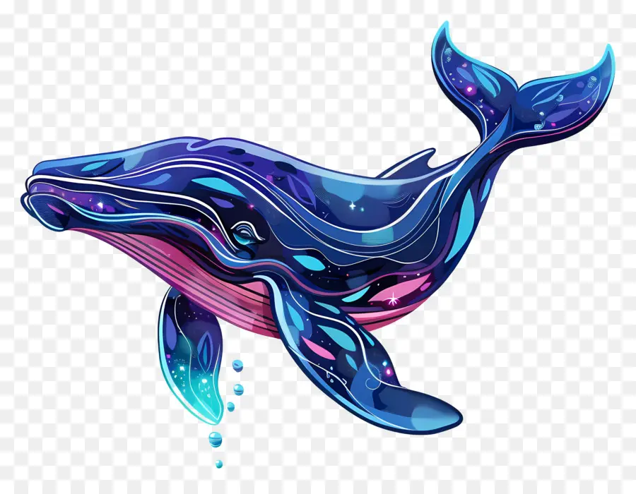 cá voi clipart cá voi biển sống dưới nước - Cá voi xanh lấp lánh với miệng mở