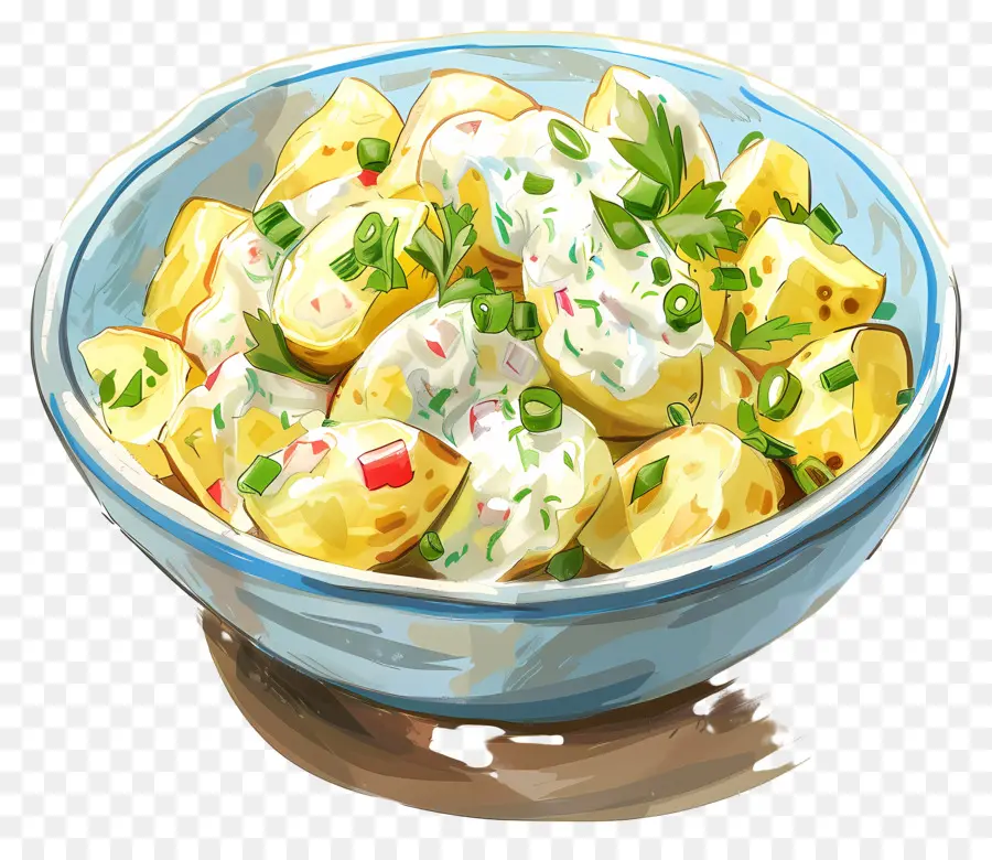 prezzemolo - Insalata di patate con condimento per panna acida ed erbe