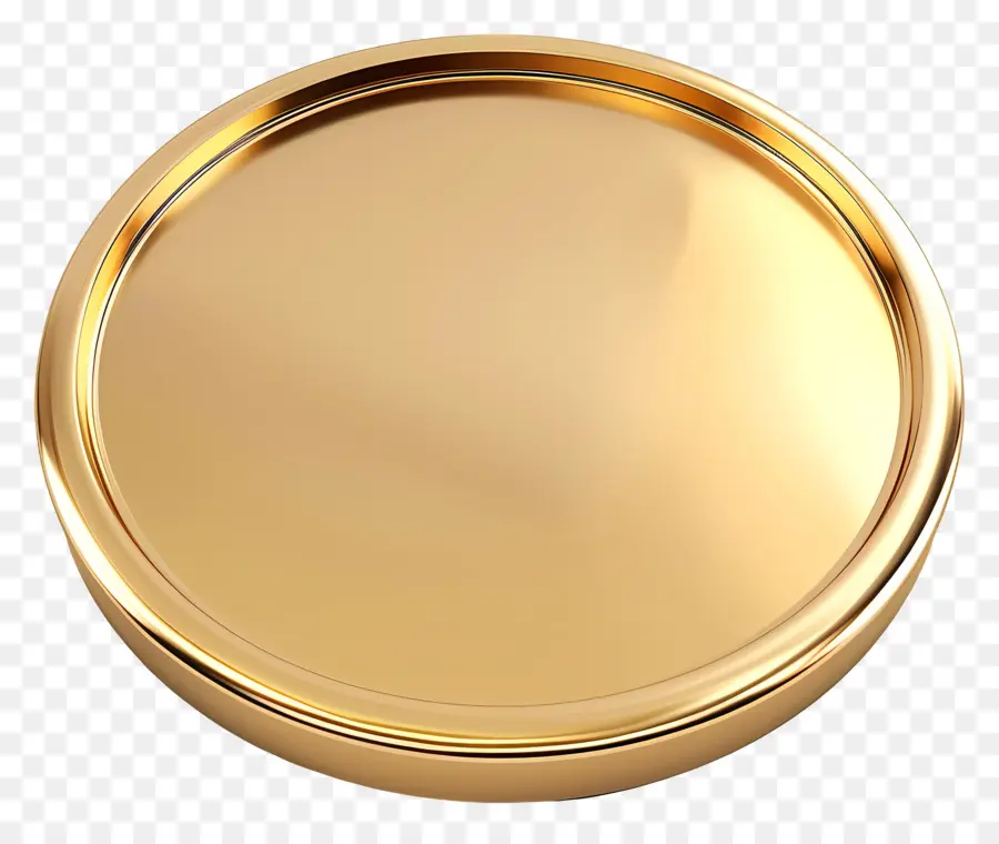 Gold Plaque Goldknopf kreisförmige Form schwarzer Hintergrundmetall - Glänzender goldener Knopf auf schwarzem Hintergrund