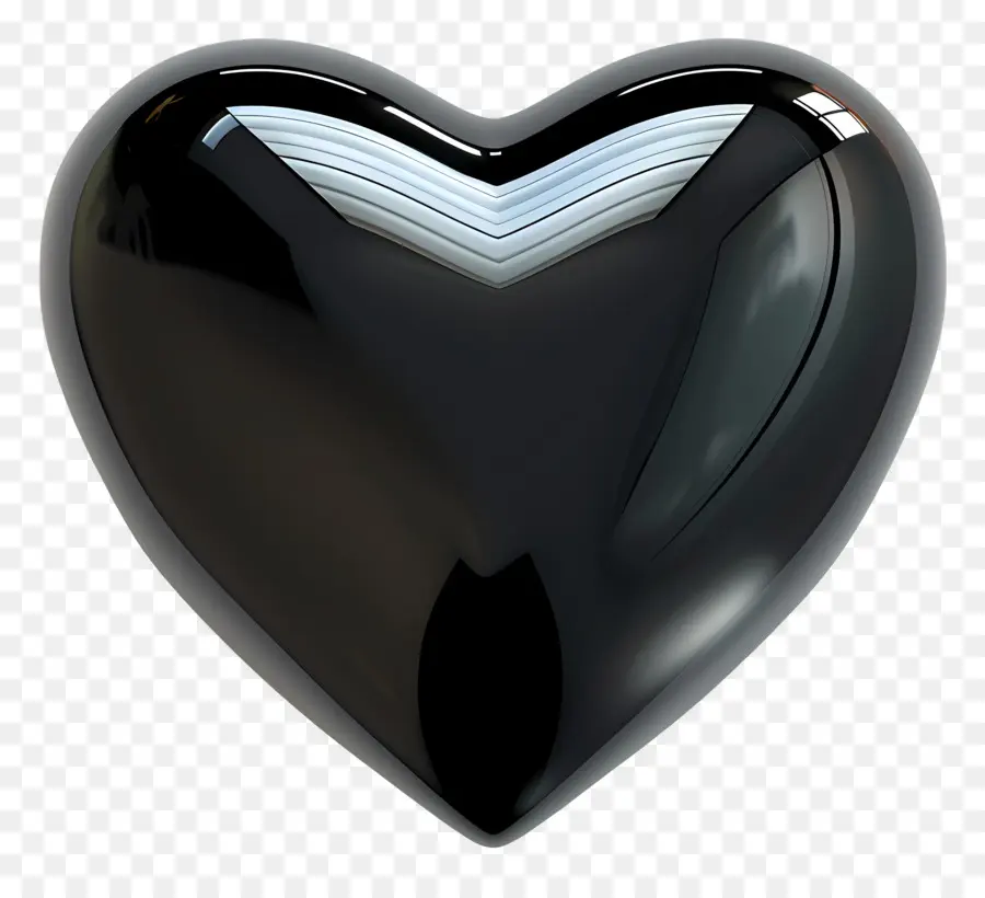 cuore nero - Cuore nero riflettente con freccia affilata