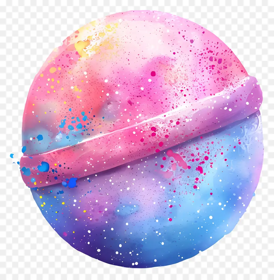 Badebomben Aquarellmalerei abstrakte Kunst farbenfrohe Kugel Farbe Spritzer - Farbenfrohe abstrakte Aquarellkugel mit Farbspritzern