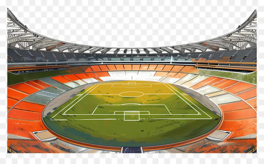Sân vận động Narendra Modi Sân vận động trong nhà có thể thu hồi mái nhà kim loại có thể thu vào sân cỏ nhân tạo - Sân vận động kim loại hiện đại với mái có thể thu vào