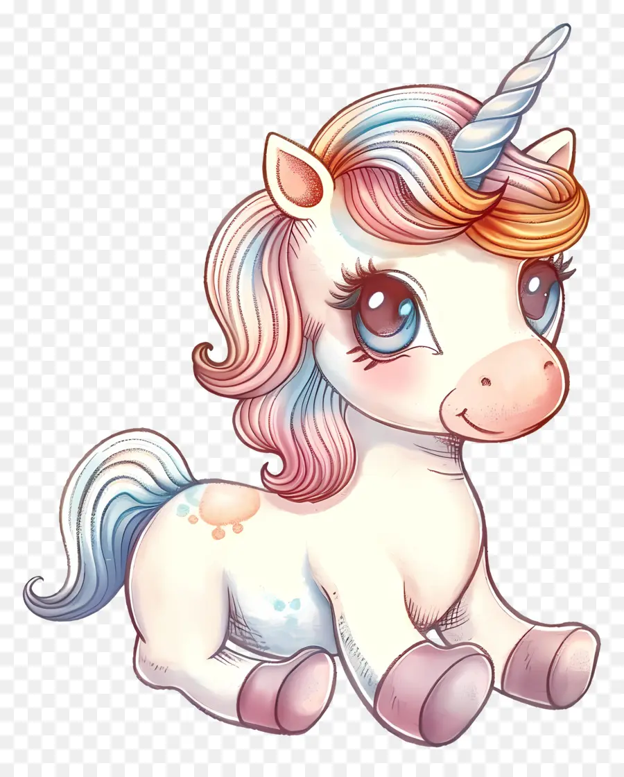 unicorno - Unicorno colorato e carino con dolce espressione