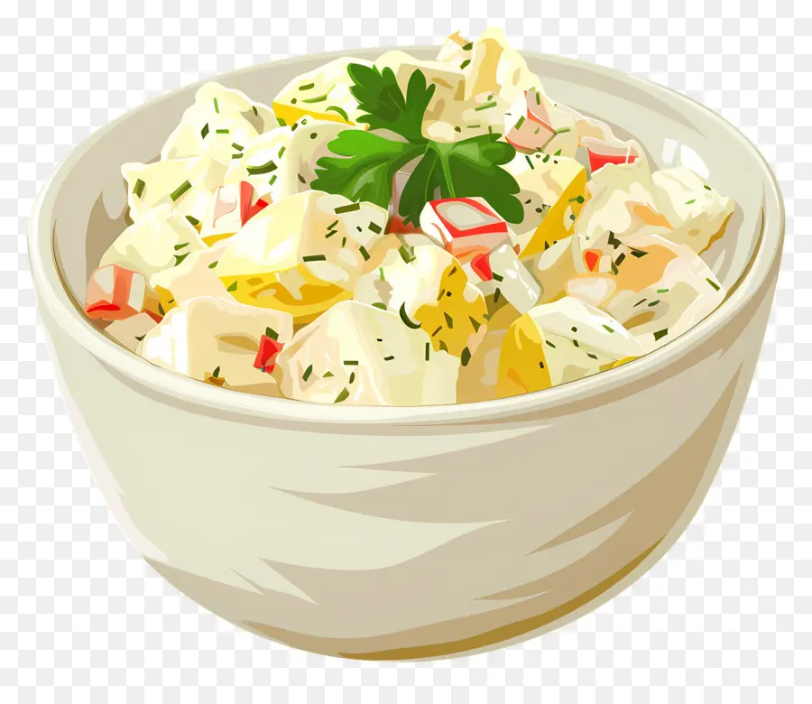 salad khoai tây salad salad salad công thức món ăn lành mạnh món ăn chay - Bát sứ trắng gọn gàng với salad khoai tây