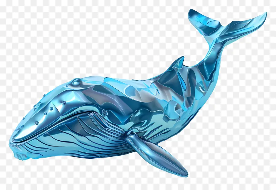 Whale BLALE BLULE OCEANA BALE UNDATURA SUGGERIMENTO - Balena blu con pinne curve, bocca aperta