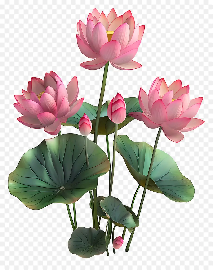 petali di fiori - Fiori di loto rosa sul nero, circondati dall'acqua