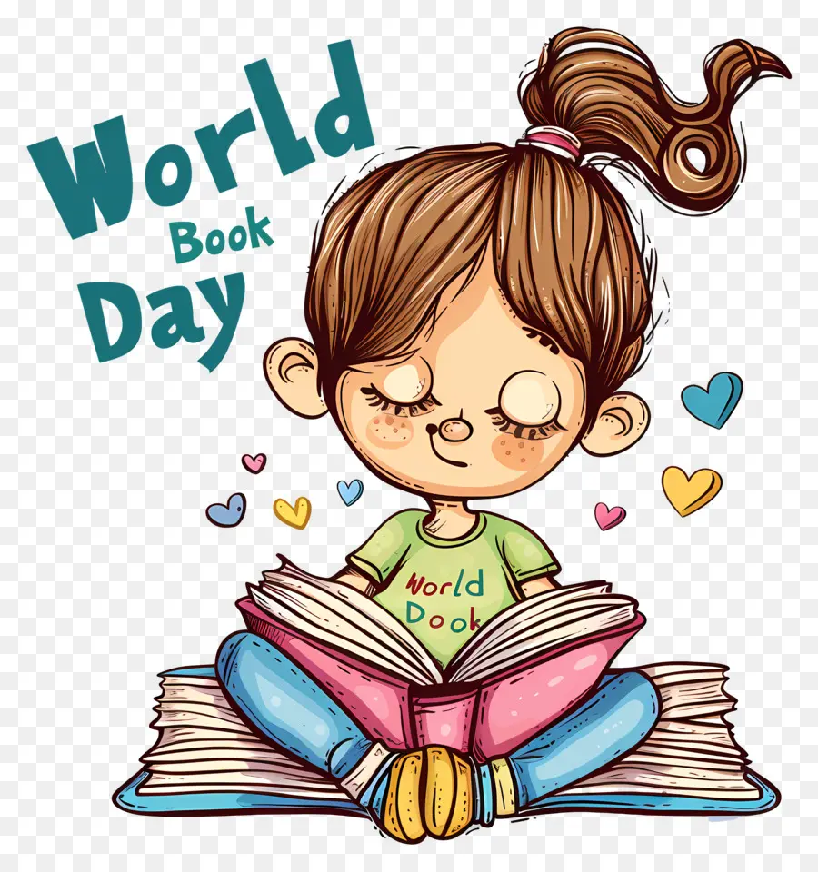 thế giới ngày sách - Cô gái đọc sách về ngày sách thế giới