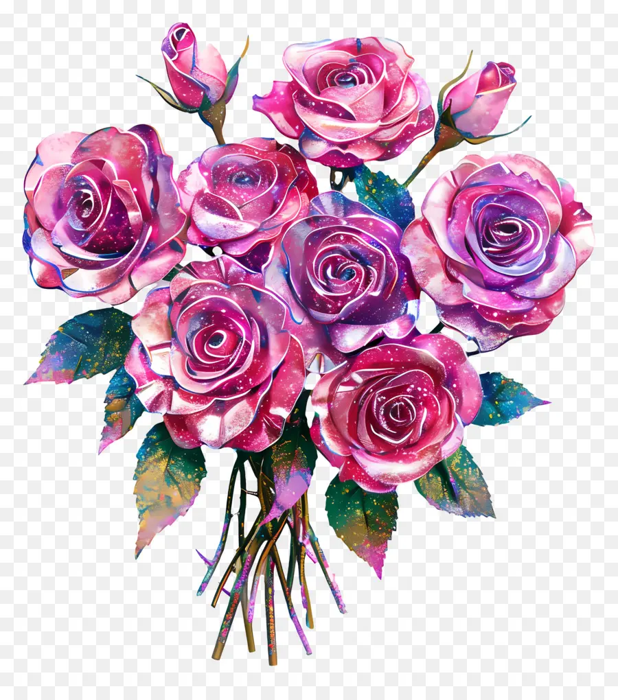 hoa hồng - Hoa hồng hồng theo phong cách tự nhiên trên nền đen