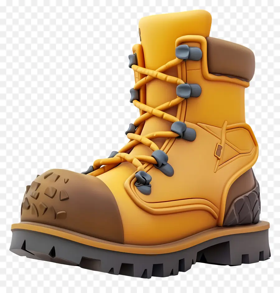 Bootoon Boot Work Boots màu vàng Boots Boots Vật liệu tổng hợp - Giày công việc tổng hợp màu vàng với đế/dây buộc màu đen