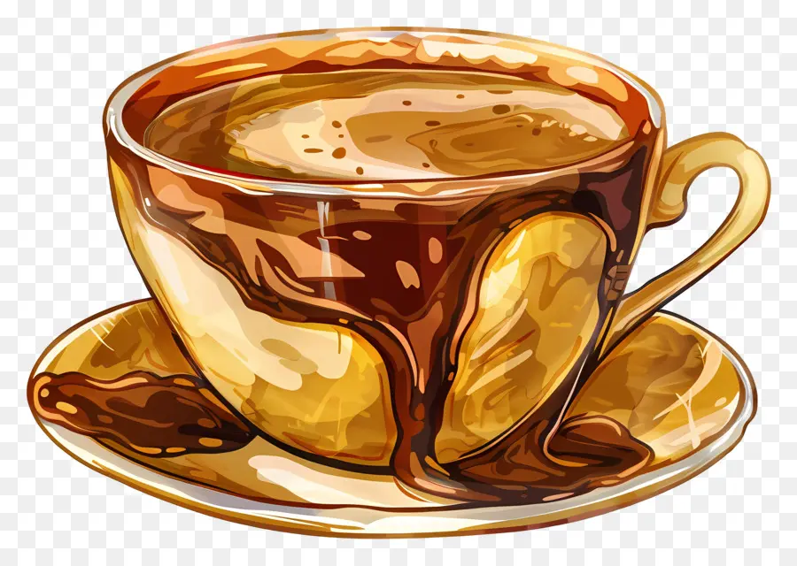 tazzina da caffè - Disegno realistico della tazza di caffè glassata al cioccolato
