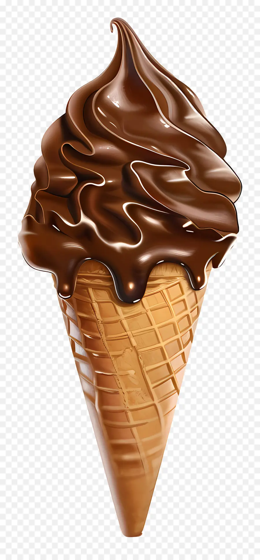 gelato - Cono gelato al cioccolato con salsa gocciolante