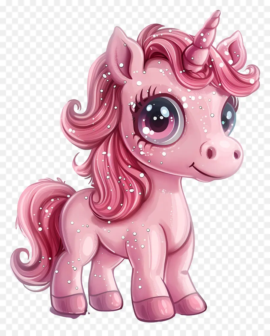 unicorno - Un grazioso unicorno rosa con dettagli scintillanti
