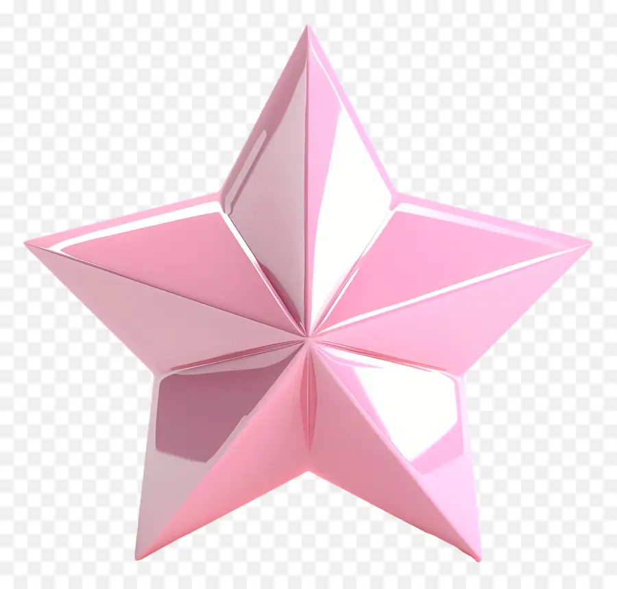 Pink Star Star Pink Star Metallic Simmetrica punta a punta - Stella metallica rosa su sfondo nero
