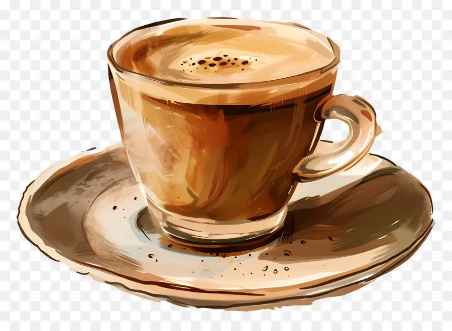 Kaffee - Kaffeetasse mit Löffel und Untertasse