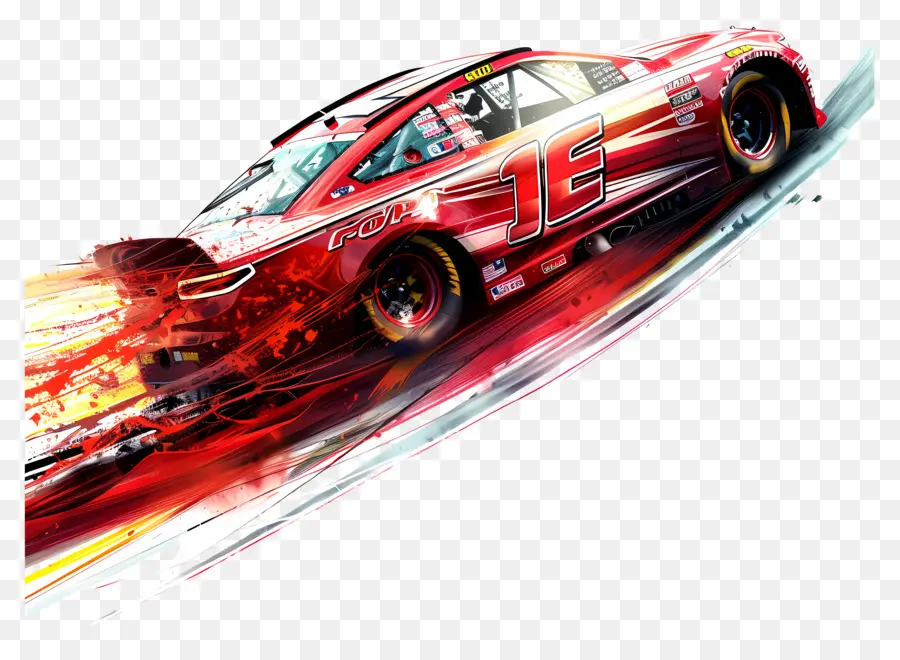 NASCAR DAY RACE CAR rot und schwarzer Hochgeschwindigkeitsspur - Rot -schwarzes Rennwagen mit Flammen