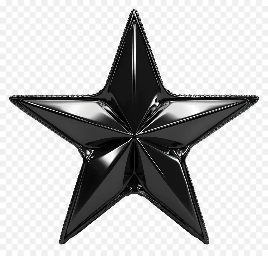 Stella nera - Forma a stella in metallo nero liscio e lucido