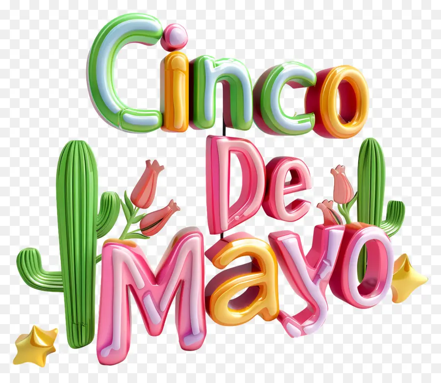 chúc mừng sinh nhật - Thông điệp Cinco de Mayo đầy màu sắc với Cacti