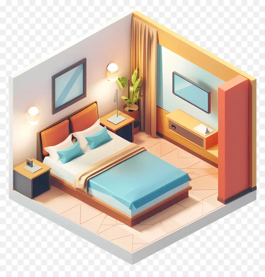camera da letto camera da letto in camera d'albergo comodino - Camera da letto moderna e accogliente con design minimalista