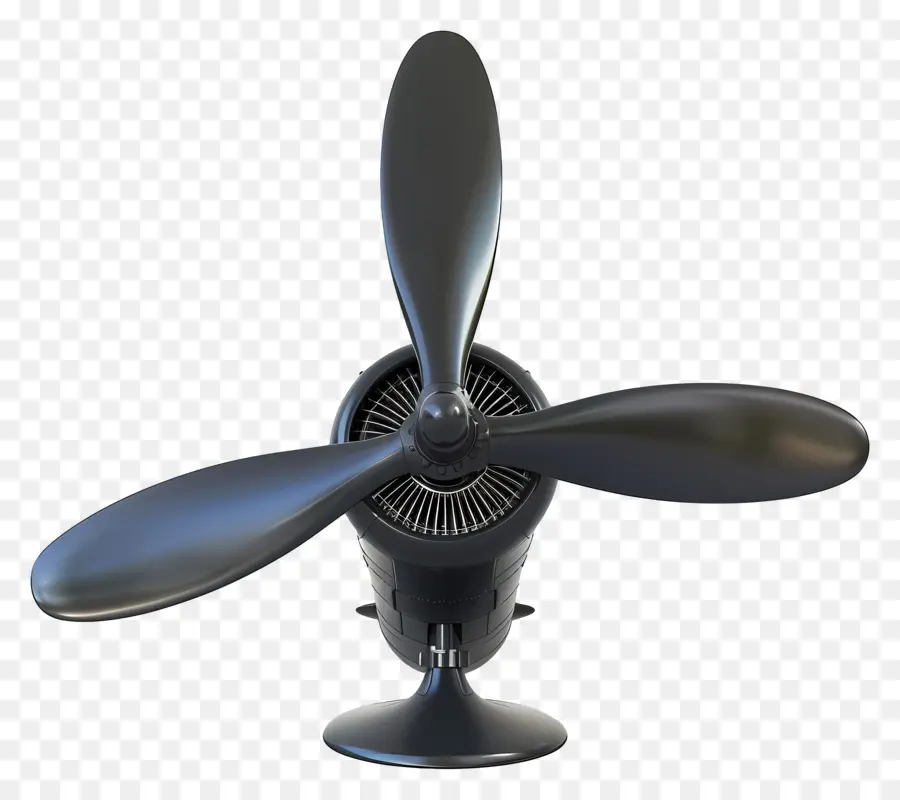 propeller black propeller fan metal base blades turned off