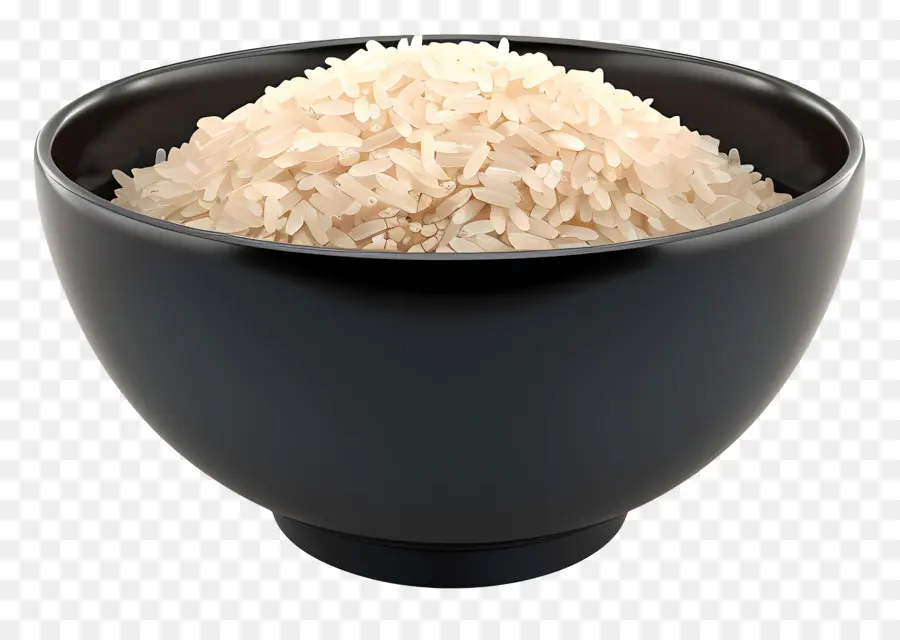 Reisschüssel dampfend Reisbraun Reisschwarz Keramikschale Hochglanzoberfläche - Dampfender Reis in der schwarzen Keramikschale