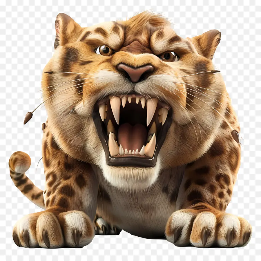 Säbel gezahnte Katze Jaguar Wildtier wilde Zähne - Wilder Jaguar mit scharfen Zähnen, die heftig knurren