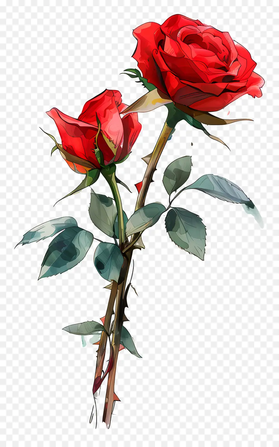 rosa rossa - Elegante rosa rossa con petali chiusi