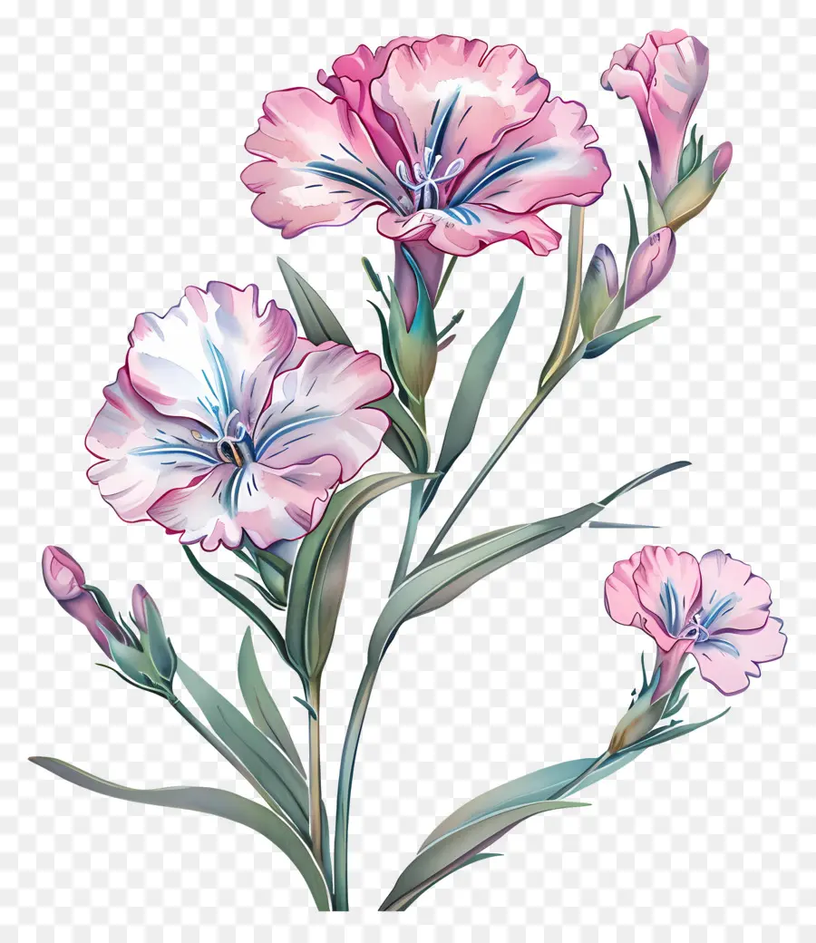 hoa Dianthus hoa màu hồng - Cụm hoa màu hồng trên thân cây xanh