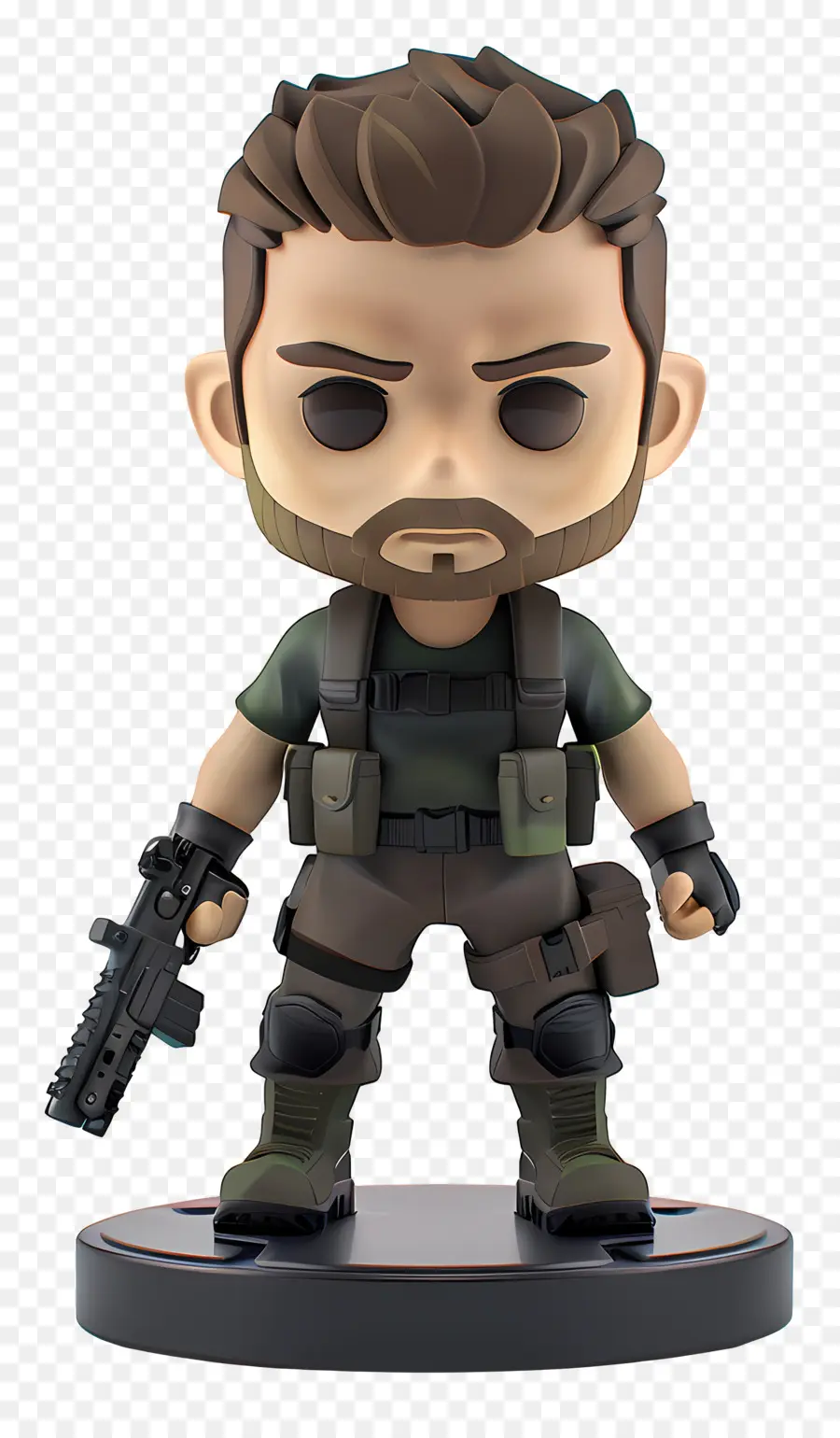Chris Redfield Figura Soldata militare Arma Bead - Uomo in abbigliamento militare che tiene l'arma con accessori