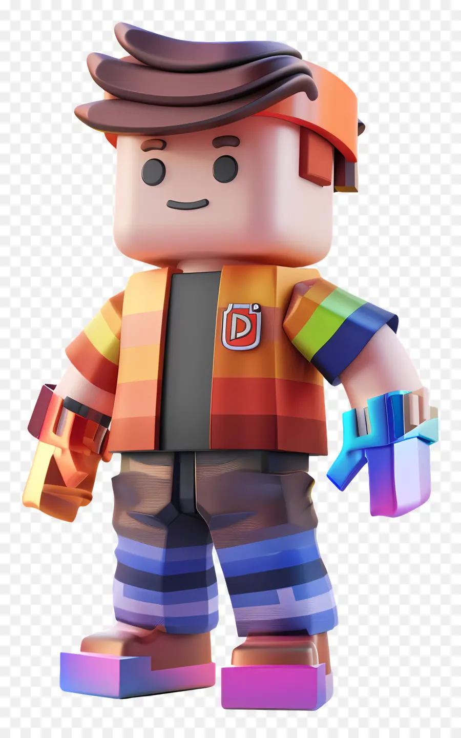 ROBLOX BOY LEGO MINI Hình áo giáp đầy màu sắc - Người Lego đầy màu sắc với râu, áo giáp, nhân viên