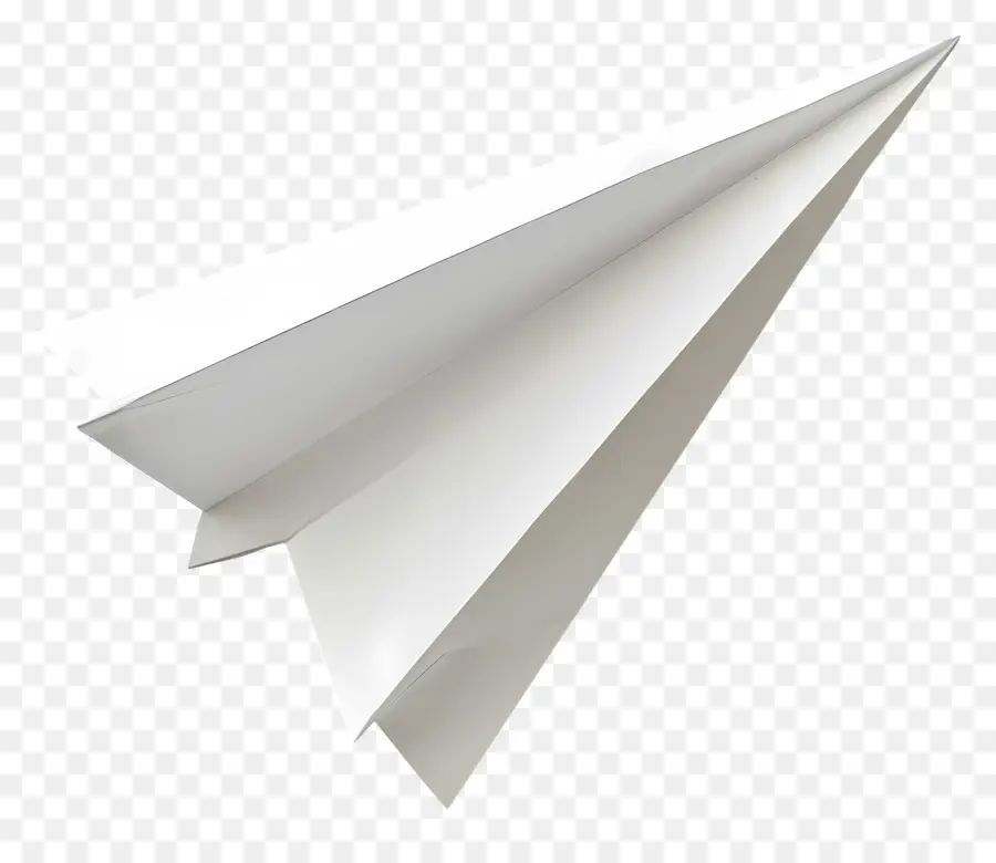 papierflieger - Weißes Papierflugzeug in Pfeilform gefaltet