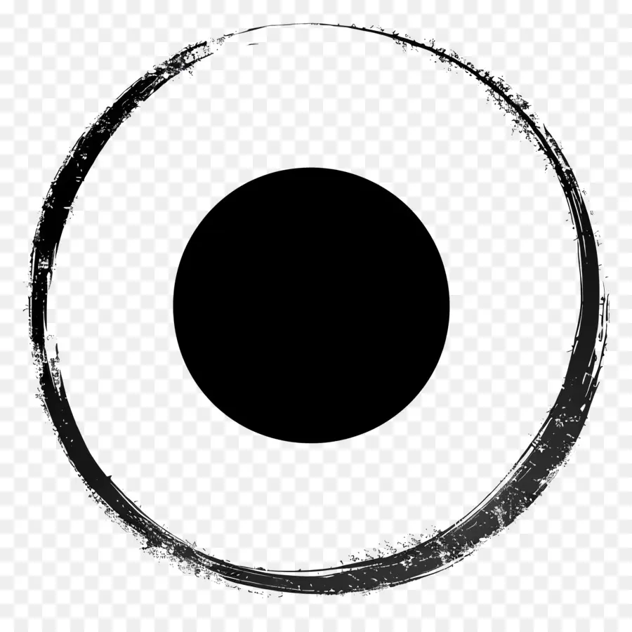 schwarzer Kreis - Metallic Black Oval Circle mit Schimmer